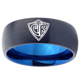 10mm CTR Design Dome Tungsten Carbide Blue Promise Ring
