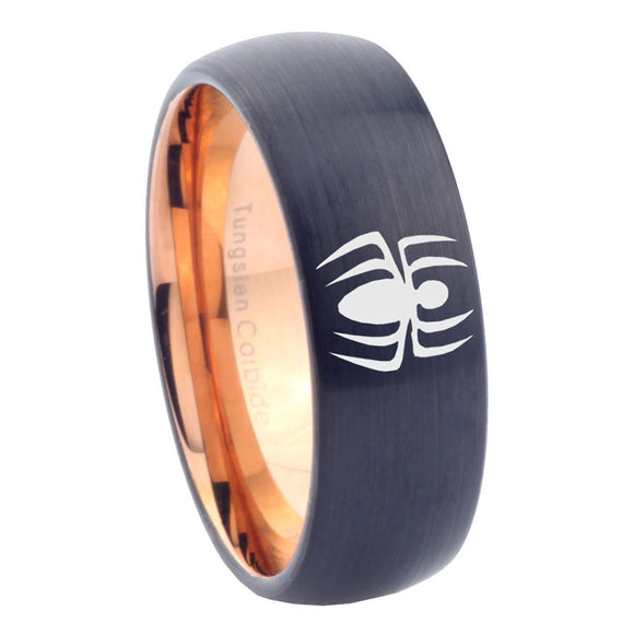10mm Spiderman Dome Tungsten Carbide Rose Gold Anniversary Ring