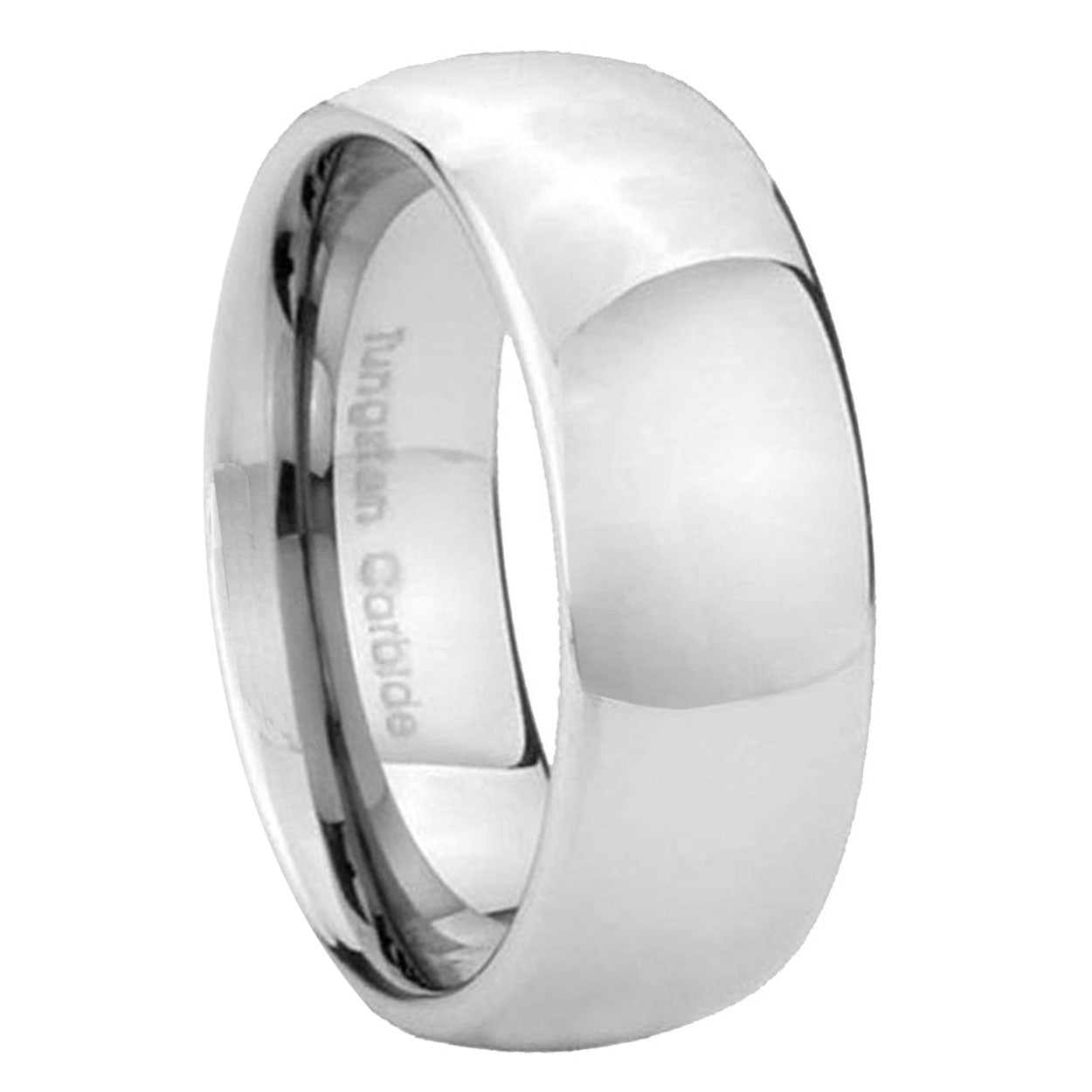 Classic Dome High Polish Silver Tungsten Rings