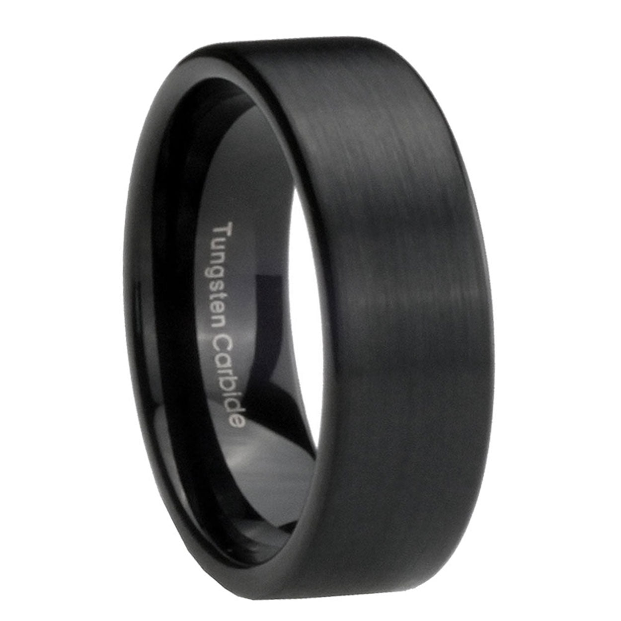 Pipe Cut Tungsten Wedding Rings