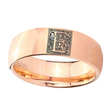 8mm-Dome-Rose-Gold-Tungsten-Floral-Initial-Letter-E,-Monogram-Ring