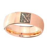 8mm-Dome-Rose-Gold-Tungsten-Floral-Initial-Letter-N,-Monogram-Ring