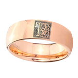 8mm-Dome-Rose-Gold-Tungsten-Floral-Initial-Letter-P,-Monogram-Ring