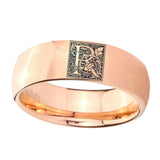8mm-Dome-Rose-Gold-Tungsten-Floral-Initial-Letter-R,-Monogram-Ring