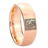 8mm-Dome-Rose-Gold-Tungsten-Floral-Initial-Letter-U,-Monogram-Ring