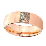 8mm-Dome-Rose-Gold-Tungsten-Floral-Initial-Letter-X,-Monogram-Ring