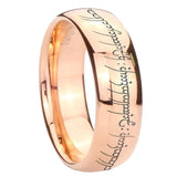 8mm Lord Of The Rings Dome Polish Rose Gold Wedding Band For Men
