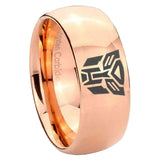 8mm Transformers Autobot Dome Polish Rose Gold Tungsten Rings For Women