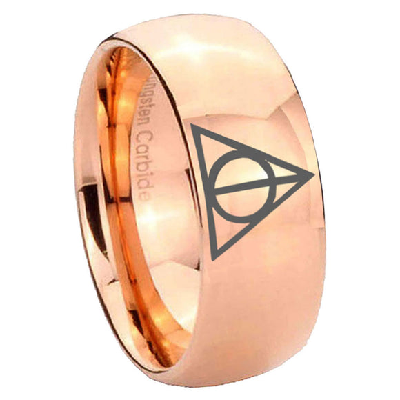 8mm-Deathly-Hallows-Dome-Rose-Gold-Tungsten-Carbide-Anniversary-Ring