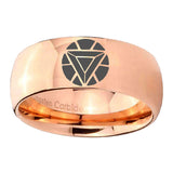 8mm Iron Man Art Reactor Dome Polish Rose Gold Wedding Band For Men