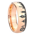 UK London City Dome Polish Rose Gold Tungsten Mens Ring