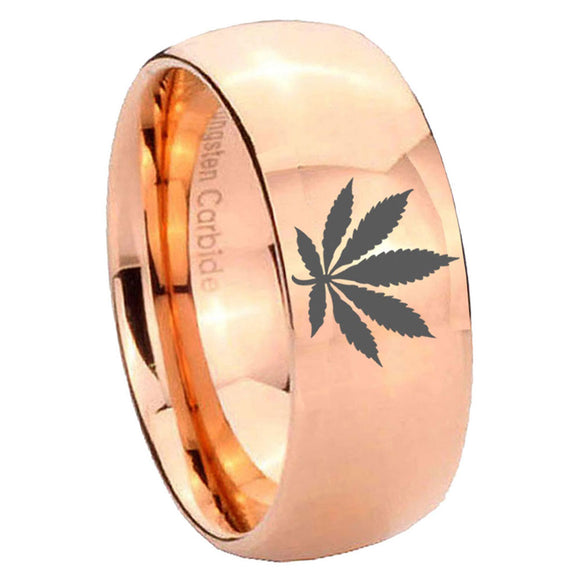 8mm-Marijuana-Leaf-Dome-Rose-Gold-Tungsten-Carbide-Anniversary-Ring