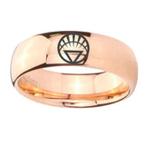 8mm White Lantern Dome Polish Rose Gold Engraved Tungsten Wedding Rings