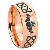 8mm-Irish-Claddagh-Dome-Rose-Gold-Tungsten-Carbide-Anniversary-Ring