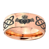 8mm-Irish-Claddagh-Dome-Rose-Gold-Tungsten-Carbide-Anniversary-Ring