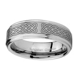 10mm-Celtic-Knot-Step-Edges-Brushed-Tungsten-Carbide-Mens-Wedding-Ring