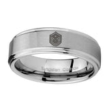 8mm-Chief-Master-Sergeant-Vector-Step-Edges-Brushed-Tungsten-Men's-Bands-Ring