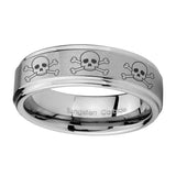 8mm-Multiple-Skull-Step-Edges-Brushed-Tungsten-Carbide-Wedding-Band-Ring