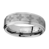 10mm-Multiple-Crosses-Step-Edges-Brushed-Tungsten-Carbide-Anniversary-Ring