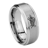 10mm-Wild-Boar-Step-Edges-Brushed-Tungsten-Carbide-Men's-Wedding-Ring