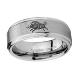 10mm-Wild-Boar-Step-Edges-Brushed-Tungsten-Carbide-Men's-Wedding-Ring