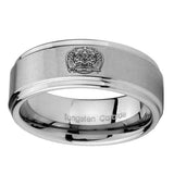 10mm-Masonic-32-Degree-Freemason-Step-Edges-Brushed-Tungsten-Carbide-Mens-Anniversary-Ring