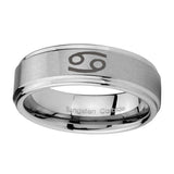 10mm-Cancer-Horoscope-Step-Edges-Brushed-Tungsten-Carbide-Anniversary-Ring