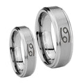 Cancer Horoscope Step Edges Brushed Tungsten His and Hers
