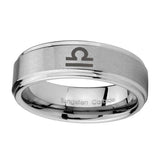 8mm-Libra-Horoscope-Step-Edges-Brushed-Tungsten-Carbide-Mens-Ring-Personalized