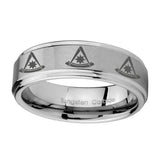 8mm-Multiple-Pester-Master-Masonic-Step-Edges-Brushed-Tungsten-Mens-Ring