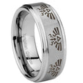 8mm Multiple Zelda Skyward Sword Step Edge Silver Tungsten Ring