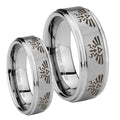 Multiple Zelda Skyward Sword Step Edges Brushed Tungsten Couple Band Set