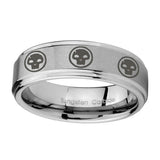 10mm-Multiple-Skull-Step-Edges-Brushed-Tungsten-Carbide-Men's-Wedding-Ring