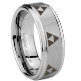10mm-Multiple-Zelda-Triforce-Step-Edges-Brushed-Tungsten-Mens-Promise-Ring