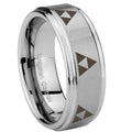 10mm Multiple Zelda Triforce Step Edges Brushed Tungsten Mens Promise Ring