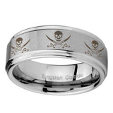 8mm-Multiple-Skull-Pirate-Step-Edges-Brushed-Tungsten-Wedding-Engagement-Ring