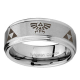 10mm-Legend-of-Zelda-Step-Edges-Brushed-Tungsten-Carbide-Engagement-Ring