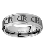 10mm Multiple CTR Step Edge Brushed Tungsten Ring