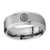 10mm-U.S.-Army-Step-Edges-Brushed-Tungsten-Carbide-Men's-Wedding-Ring