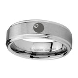 8mm-8-Ball-Step-Edges-Brushed-Tungsten-Carbide-Men's-Engagement-Band