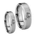 Mario Mushroom Step Edges Brushed Tungsten Couple Band Set
