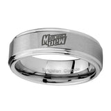 8mm-Mountain-Dew-Step-Edges-Brushed-Tungsten-Carbide-Anniversary-Ring