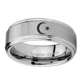 8mm-Crescent-Moon-Stars-Step-Edges-Brushed-Tungsten-Carbide-Mens-Wedding-Band
