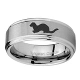 10mm-Otter-Step-Edges-Brushed-Tungsten-Carbide-Men's-Wedding-Ring