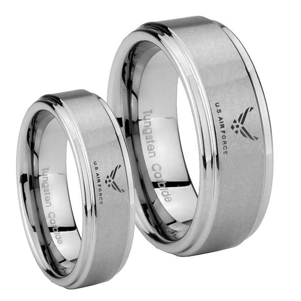Step Edge US Air Force Tungsten His and Hers