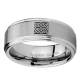 10mm-Celtic-Design-Step-Edges-Brushed-Tungsten-Carbide-Custom-Mens-Ring