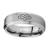8mm-Infinity-Love-Step-Edges-Brushed-Tungsten-Carbide-Mens-Ring-Engraved