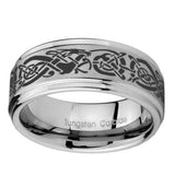 8mm-Celtic-Knot-Dragon-Step-Edges-Brushed-Tungsten-Men's-Engagement-Band