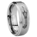 8mm Geekery Oathkeeper Kingdom Hearts Step Edge Brushed Silver Tungsten Ring