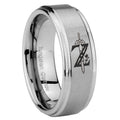 8mm Zelda Breath Of The Wild Step Edge Brushed Silver Tungsten Ring
